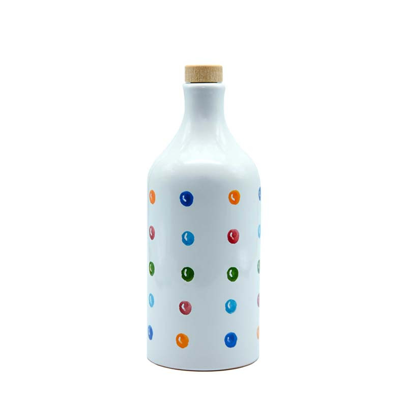 Orcio d'Olio in Ceramica con motivo a pois - Frantoio Muraglia